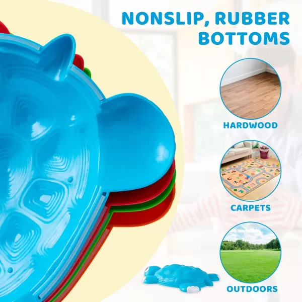 JOYIN Turtle Balance Stepping Stones 6 Pcs Kids Turtle Jumping Stones Steps Stones Up to 265 Ibs Toddler Obstacle Course Coordination Game Toys for Ages 3 Years and UP Indoor or Outdoor Play