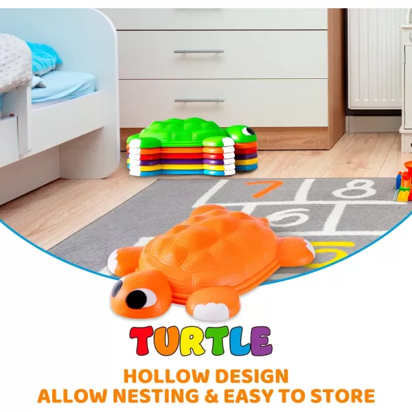 JOYIN Turtle Balance Stepping Stones 6 Pcs Kids Turtle Jumping Stones Steps Stones Up to 265 Ibs Toddler Obstacle Course Coordination Game Toys for Ages 3 Years and UP Indoor or Outdoor Play
