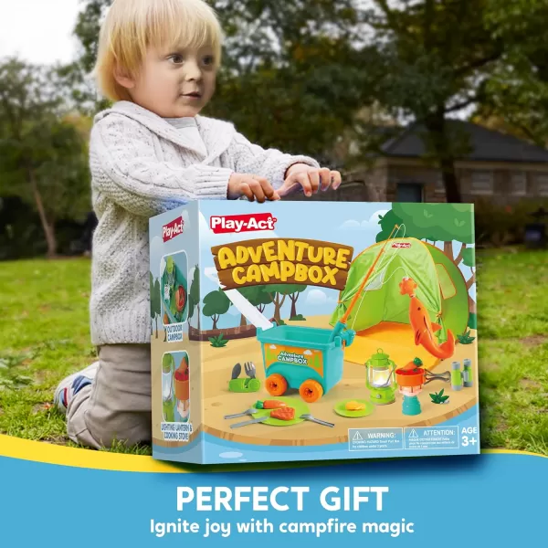 Kids Camping Set with Tent Camping Wagon Toy Toddler Adventure Playset for Boys Camping Gear Toys for Kids Indoor Outdoor Pretend Play Gift Idea for Boys Girls Age 3456 Year Old