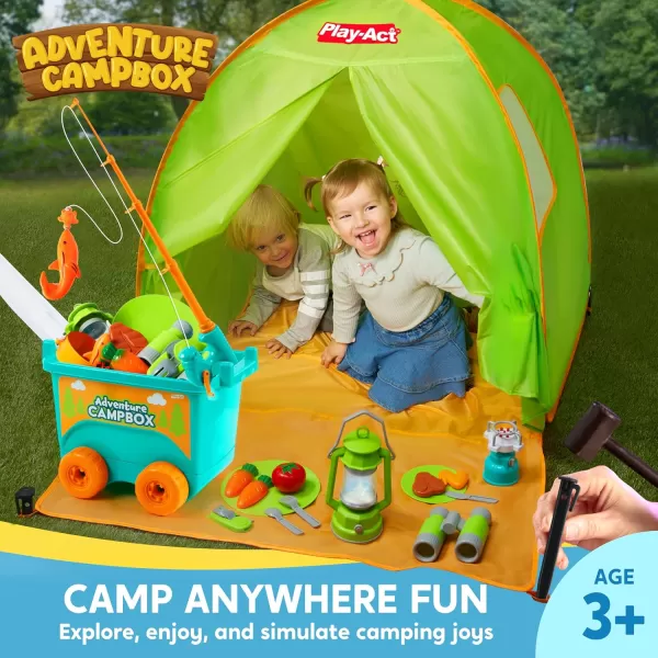 Kids Camping Set with Tent Camping Wagon Toy Toddler Adventure Playset for Boys Camping Gear Toys for Kids Indoor Outdoor Pretend Play Gift Idea for Boys Girls Age 3456 Year Old