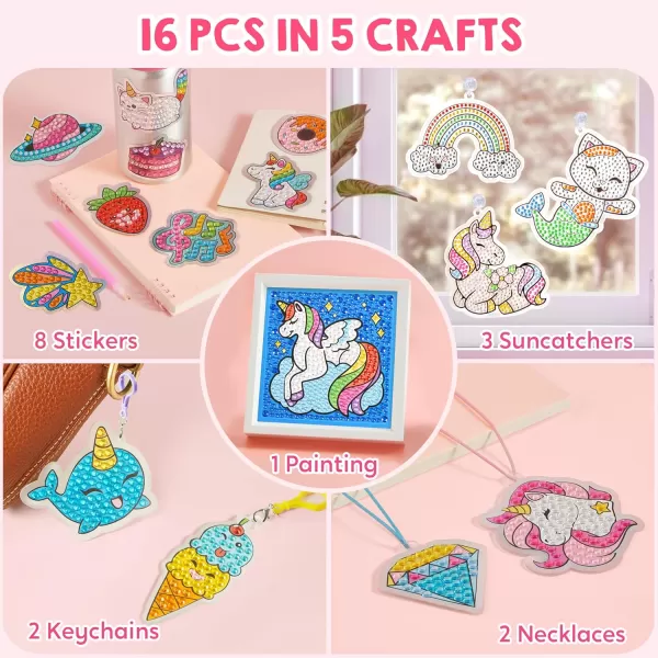 Klever Kits 16 Projects Gem Art Kids Diamond Gem Painting Kit with 5D Gem Arts and Crafts for Girls Ages 612 Gem Craft Activities Kits Premium Art Gift Ideas for Girls Crafts Ages 6 7 8