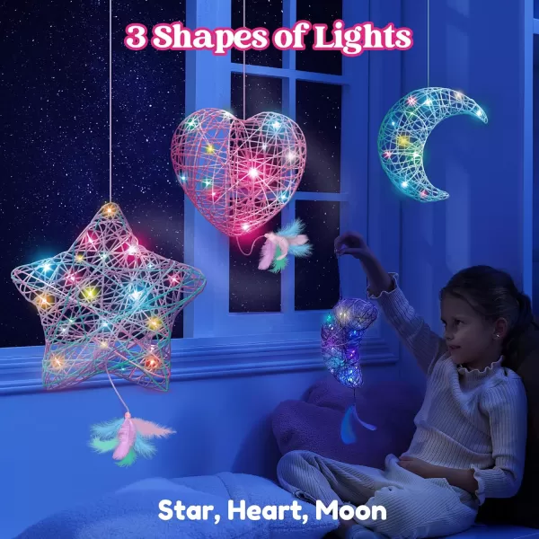Klever Kits 3D String Art Kit for Kids Light Up String Light Toy with 30 MultiColored LED Bulbs Arts and Crafts Set Birthday Gifts for Girls and Boys Ages 6