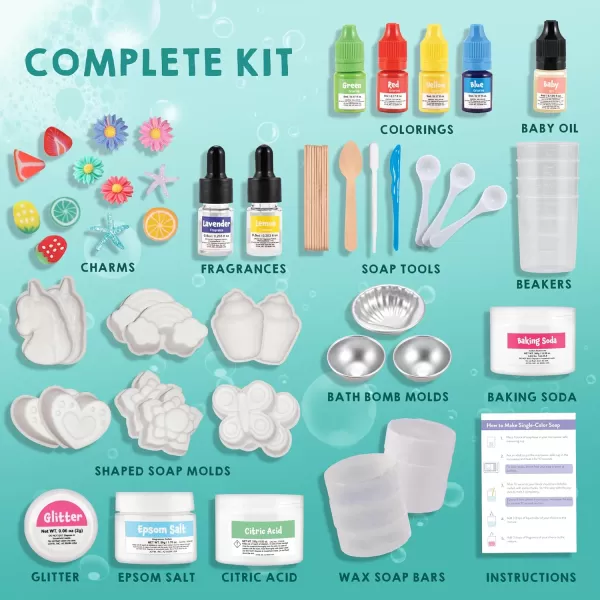Klever Kits Bath Bomb Soap Making Kit for Kids 2in1 Spa Science Kits DIY Make Your Own Bath Bombs ampamp Soap Spa Kit for Kids Gifts Toys for Toddler Kid Birthday Present