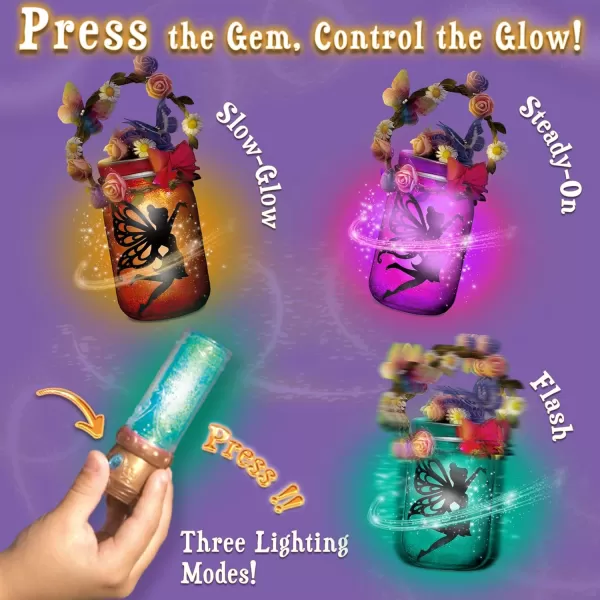 Klever Kits DIY Fairy Lantern Craft Kit  Birthday Gifts with Remote Control Fairy Potion Necklace 2in1 Jar Night Light Halloween Garden Creative Activities Fairy Toys Crafts for Girls Age 6
