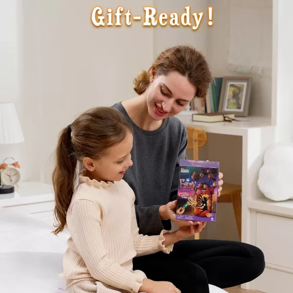 Klever Kits DIY Fairy Lantern Craft Kit  Birthday Gifts with Remote Control Fairy Potion Necklace 2in1 Jar Night Light Halloween Garden Creative Activities Fairy Toys Crafts for Girls Age 6