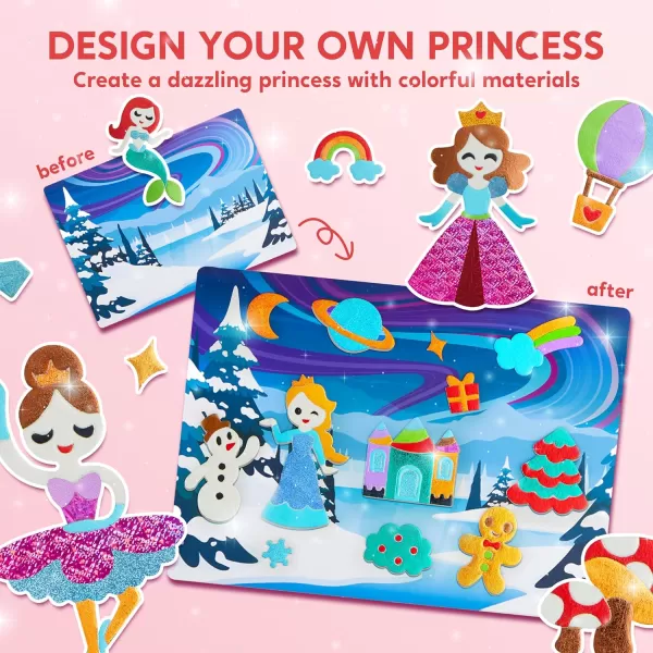 Klever Kits Foil Art Kit for Kids  Arts ampamp Crafts Supplies Mess Free Coloring Foil Foam Stickers Creative Travel Toys Birthday Gifts for Boys ampamp Girls Ages 4 and Up