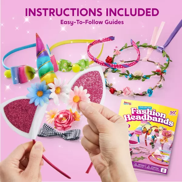 Klever Kits Headband Making Kit for Girls  Make Your Own Fashion Headbands  DIY Hair Accessories Set DIY Arts and Crafts Gifts for 5 6 7 Year Old