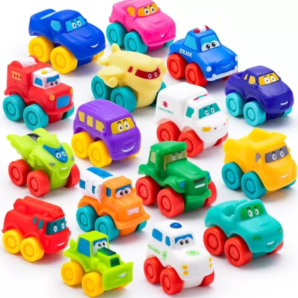 JOYIN Animal Cars Soft Rubber Car Set Toy Baby Mini Toy Vehicles Bath Toy Car for Boys and Girls Babies Christmas Birthday Gift Summer Beach and Pool Activity Party Favors for KidsTransportations