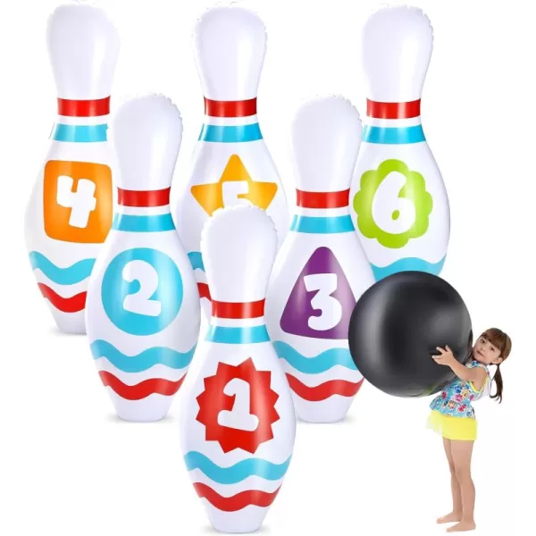 JOYIN Giant Inflatable Bowling Set for Kids and Adults Christmas Birthday Party Games Kids Education Motor Skills ToysEducational Bowling