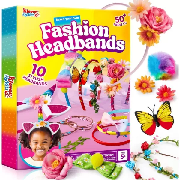 Klever Kits Headband Making Kit for Girls  Make Your Own Fashion Headbands  DIY Hair Accessories Set DIY Arts and Crafts Gifts for 5 6 7 Year Old