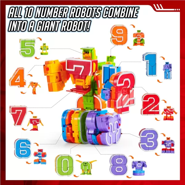 JOYIN 10 Pcs Number Bots Toys Number Bots Action Figure Learning Toys Number Robots Toys Educational Toy Gifts for Kids Boys Girls 3 4 5 6 Years Old
