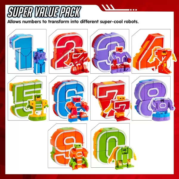 JOYIN 10 Pcs Number Bots Toys Number Bots Action Figure Learning Toys Number Robots Toys Educational Toy Gifts for Kids Boys Girls 3 4 5 6 Years Old