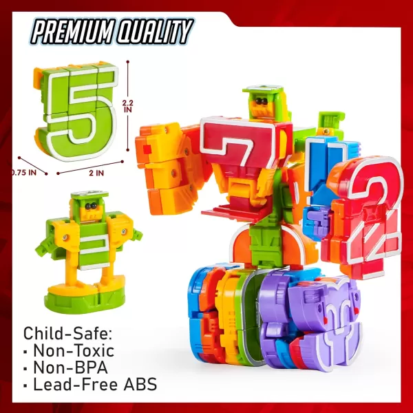 JOYIN 10 Pcs Number Bots Toys Number Bots Action Figure Learning Toys Number Robots Toys Educational Toy Gifts for Kids Boys Girls 3 4 5 6 Years Old