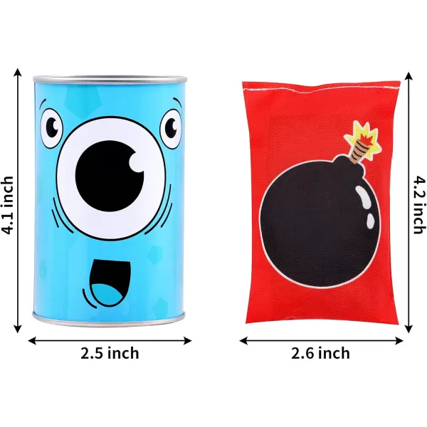 JOYIN 13 Pcs Carnival Bean Bag Toss Knockdown Can Game Set Holiday ampamp Birthday Party Games Outdoor Lawn Yard Activity for Kids Party Favors Easter Egg Hunt for Classroom Gifts Monster StyleMonster
