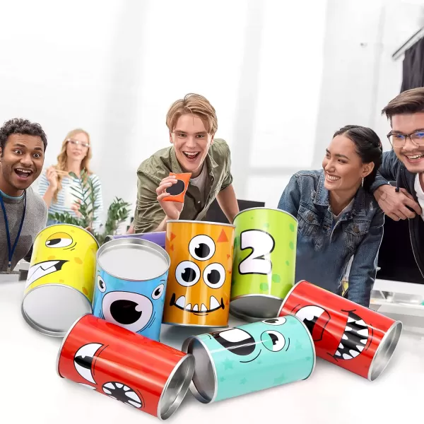 JOYIN 13 Pcs Carnival Bean Bag Toss Knockdown Can Game Set Holiday ampamp Birthday Party Games Outdoor Lawn Yard Activity for Kids Party Favors Easter Egg Hunt for Classroom Gifts Monster StyleMonster