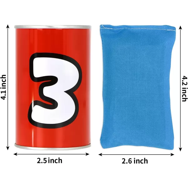 JOYIN 13 Pcs Carnival Bean Bag Toss Knockdown Can Game Set Holiday ampamp Birthday Party Games Outdoor Lawn Yard Activity for Kids Party Favors Easter Egg Hunt for Classroom Gifts Monster StyleNumber