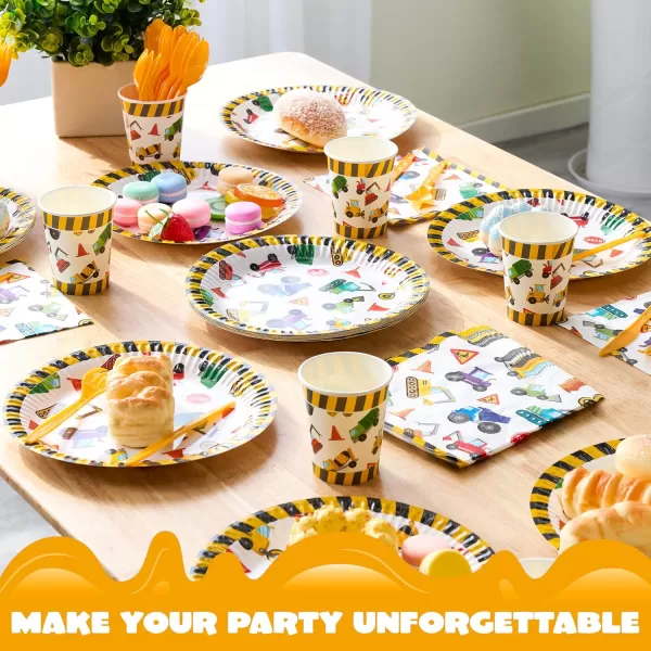 JOYIN 145 Pcs Unicorn Birthday Party Supplies with Unicorn Banner for Girls 24 Serves Unicorn Disposable Tableware Set with Plates  Cups Napkins and Cutlery Sets for Unicorn Themes Party Kids 2 3Construction