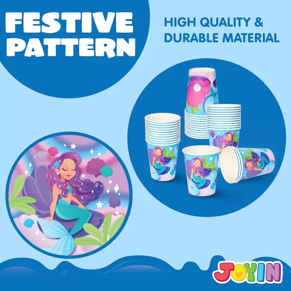 JOYIN 145 Pcs Unicorn Birthday Party Supplies with Unicorn Banner for Girls 24 Serves Unicorn Disposable Tableware Set with Plates  Cups Napkins and Cutlery Sets for Unicorn Themes Party Kids 2 3Mermaid