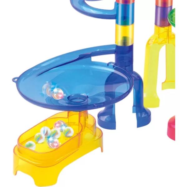 JOYIN 170Pcs Glowing Marble Run Construction Building Blocks Toys with 5 Glow in The Dark Glass Marbles STEM Educational Building Block Toy120 Plastic Pieces  50 Glass Marbles170Super Set