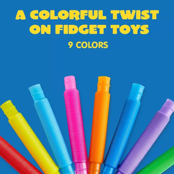 JOYIN 18 Pack Pop Tubes Sensory ToysSmall Fidget Tubes Party Favors  9 Colors Connectable and Extendable for Stress Relief  Perfect for Party Classroom Exchange School RewardSmall