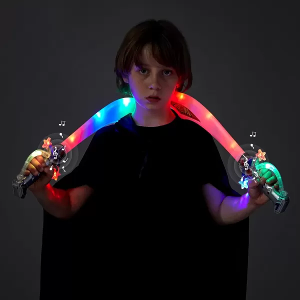 JOYIN 2 Deluxe Pirate 195quot LED Light Up Flashing Buccaneer Swords with Motion Activated Clanging Sounds for Realistic Buccaneer Pirate Play Halloween Party by Spooktacular Creations