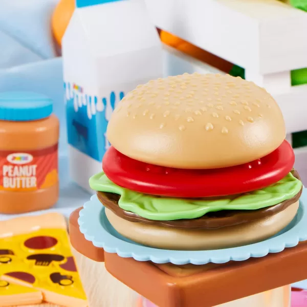 JOYIN 200 Pieces Kids Play Food Deluxe Pretend Food Set Play Toy Food Play Kitchen Accessories with Realistic Colors Toddler Birthday Gift Party Toys