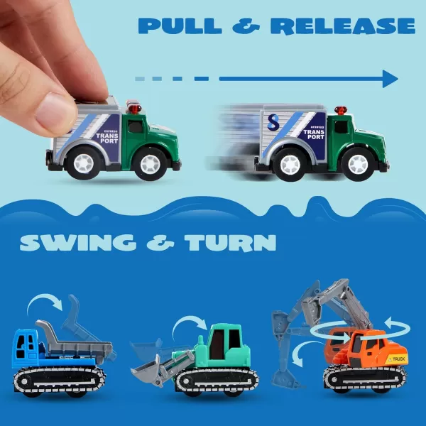 JOYIN 25 Pieces Pull Back Cars and Trucks Toy Vehicles Set for Toddlers Girls and Boys Kids Play Set DieCast Car Set Kids Party Favors Stocking Stuffers Kids Presents Toys