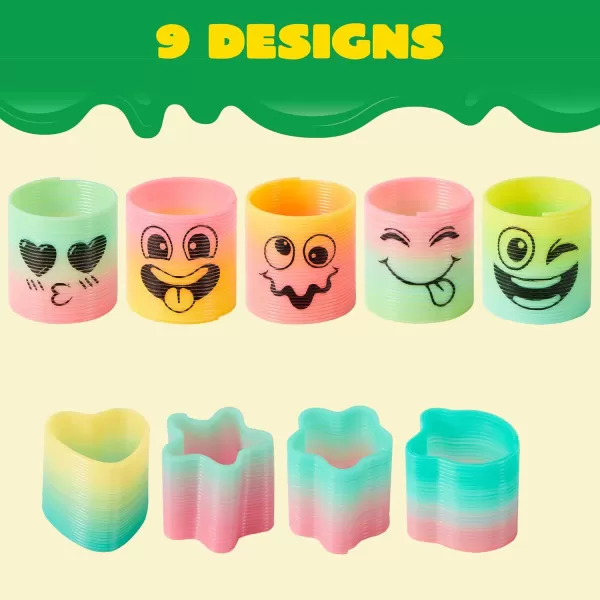 JOYIN 30 Pcs Spring Rainbow Party Favor Mini Plastic Coil Spring Toy Fidget Stress Coil Mini Springs Bulk Toys for Carnival Prize Birthday Goodie Bag Stuffers