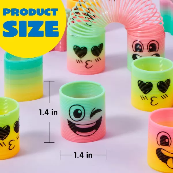 JOYIN 30 Pcs Spring Rainbow Party Favor Mini Plastic Coil Spring Toy Fidget Stress Coil Mini Springs Bulk Toys for Carnival Prize Birthday Goodie Bag Stuffers