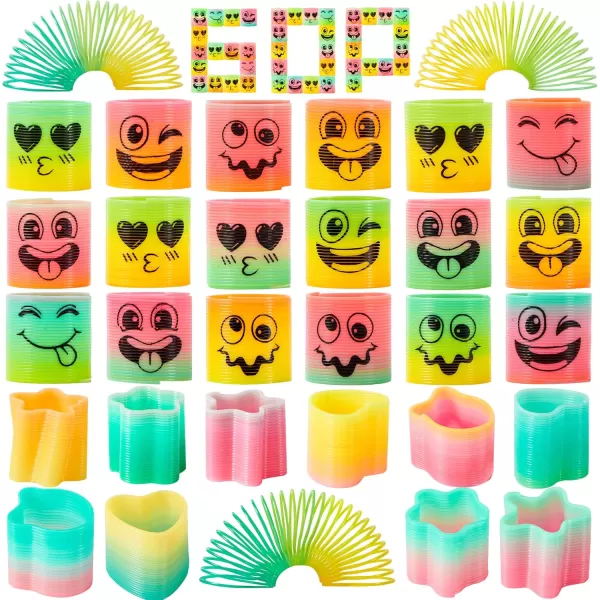 JOYIN 30 Pcs Spring Rainbow Party Favor Mini Plastic Coil Spring Toy Fidget Stress Coil Mini Springs Bulk Toys for Carnival Prize Birthday Goodie Bag Stuffers
