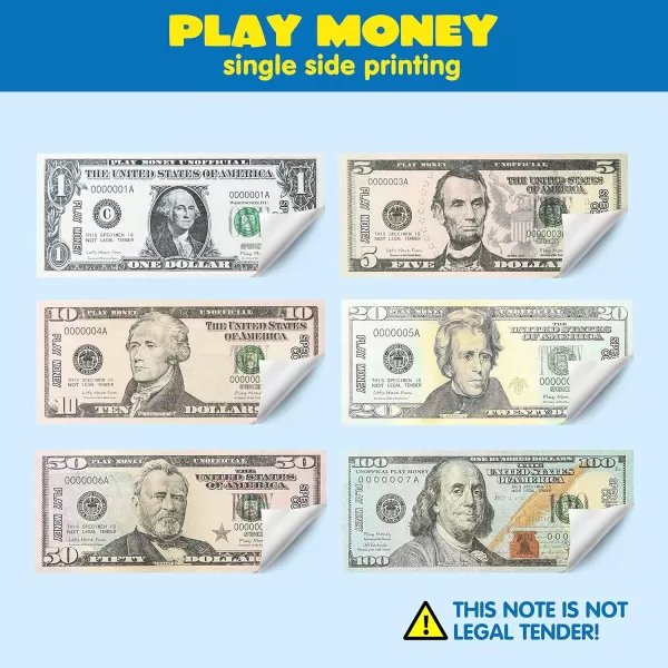 JOYIN 35pcs Kids Pretend Money Play Credit Cards Set Toddler Wallet SingleSided Printed CurrencyCopy for Cash Register Play Math Learning Toy Dress Up Party Favors Birthday Gift
