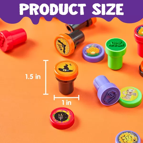 JOYIN 50 Pieces Halloween Assorted Stamps Kids Self Ink Stamps 25 Designs Plastic Stamps Trick Or Treat Stamps Spooky Stamps for Halloween Party Gifts Game Prizes Halloween Goodies Bags