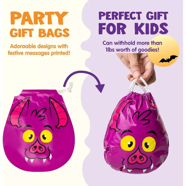 JOYIN 72PCS Halloween Drawstring Goody Bags for Halloween Treats Bags Trick or Treat Bags Goodie Candy Gift Bags Bulk for Kids Trick or Treating Halloween Party Favors Supplies