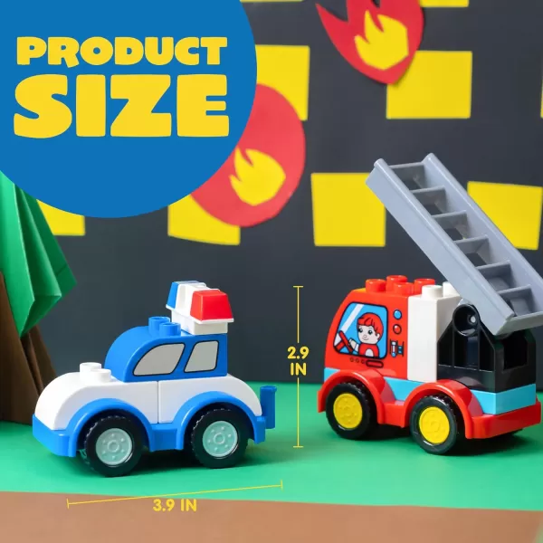 JOYIN 80Pcs Toddlers Car Building Blocks Set 12Pcs Different Vehicles Build Your Own Toy Cars Compatible with Brand Name Building Bricks for Kids Boys Girls Birthday Easter Gift