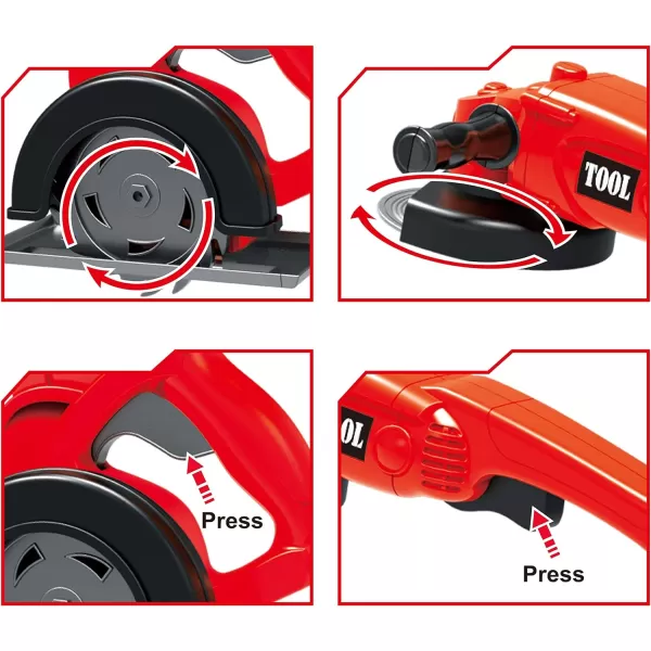 JOYIN 9Pcs Kids Tool Set Pretend Play Toddler Tool Toys with Construction Worker Box ampamp Electronic Drill Chainsaw Toy for Boy Girl Halloween Present Birthday Dress Up Party Favors