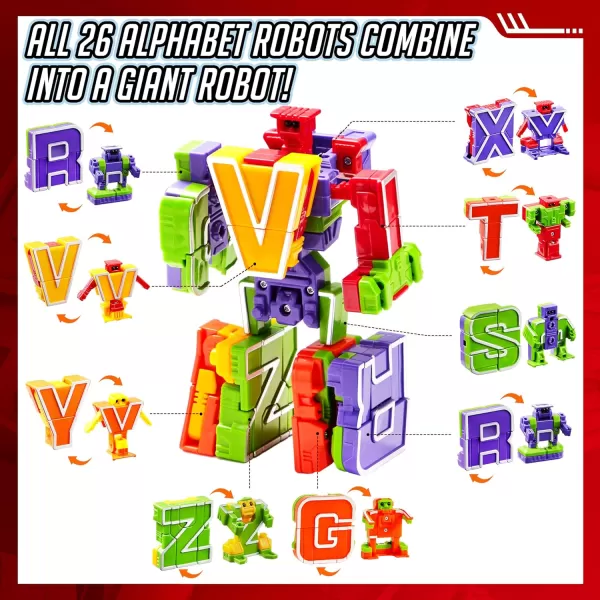 JOYIN Alphabet Robots Toys for Kids ABC Learning Toys Alphabots Letters Toddlers Education Toy Carnival Prizes Christmas Toys Treasure Box and Prize for Classroom