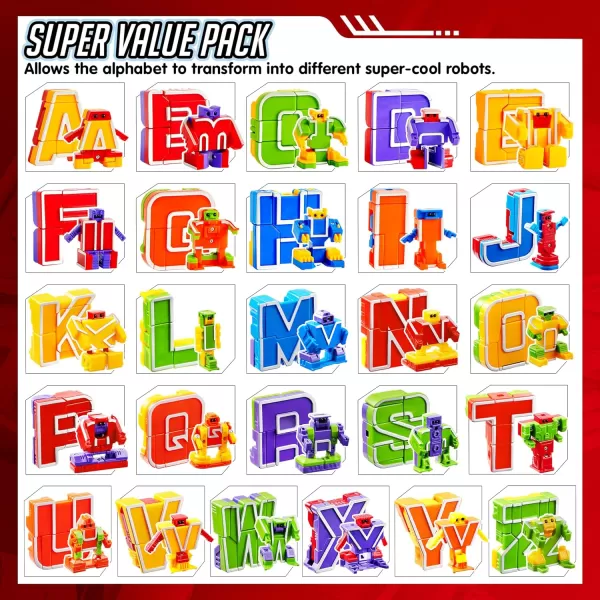 JOYIN Alphabet Robots Toys for Kids ABC Learning Toys Alphabots Letters Toddlers Education Toy Carnival Prizes Christmas Toys Treasure Box and Prize for Classroom