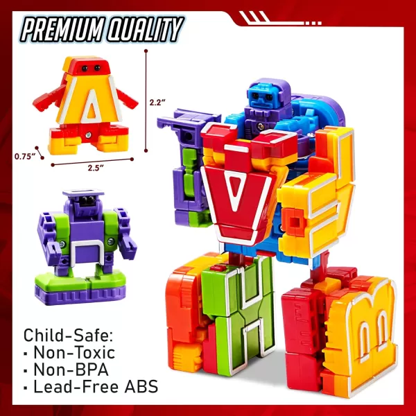 JOYIN Alphabet Robots Toys for Kids ABC Learning Toys Alphabots Letters Toddlers Education Toy Carnival Prizes Christmas Toys Treasure Box and Prize for Classroom