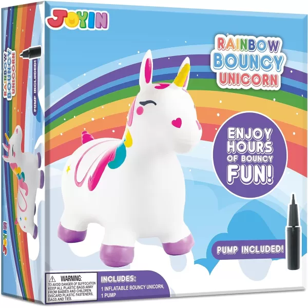 JOYIN Bouncy Unicorn Horse Kids Ride On Bouncer Toddler Girl Bouncing Animal Hopper Inflatable Hopping Toy for Birthday Gift 18 Months 2 3 4 5 Year Old Kids Toddlers Boys Girls