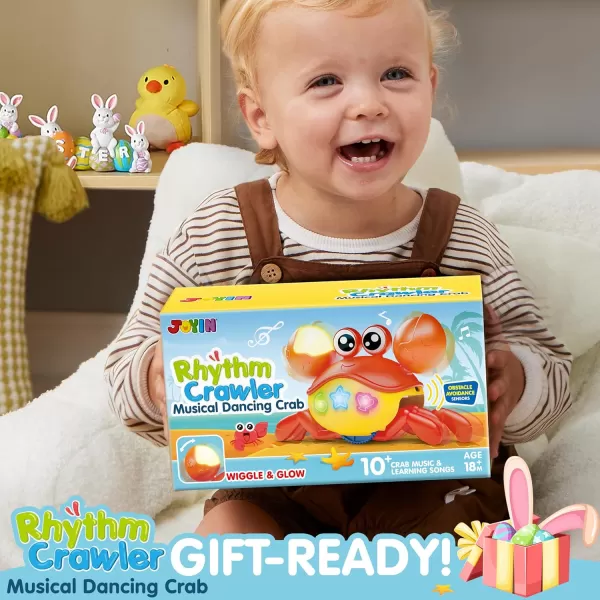 JOYIN Crawling Crab Tummy Time Toy Walking Crab Toys for Babies Interactive Big Crab Toy with Intelligent Sensor Lights Buttons Dancing Crab AutoAvoiding Obstacles Gift for Toddlers