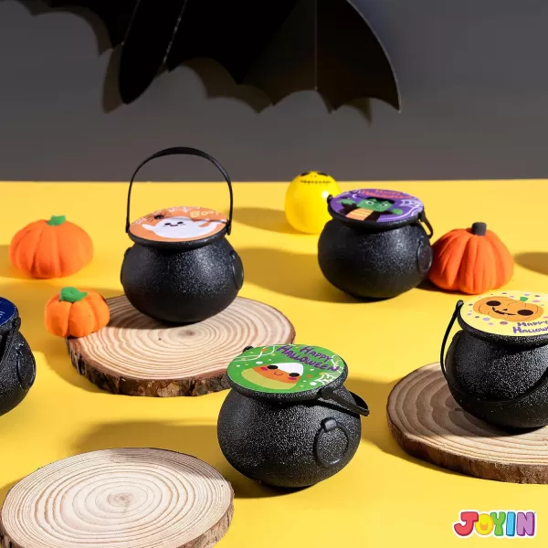 JOYIN Halloween Witch Cauldron Themed Bath Bomb with Mochi Squishy Toy 6 Packs Bubble Kids Bath Bombs with Surprise Toy InsideHalloween Party Favors Supplies