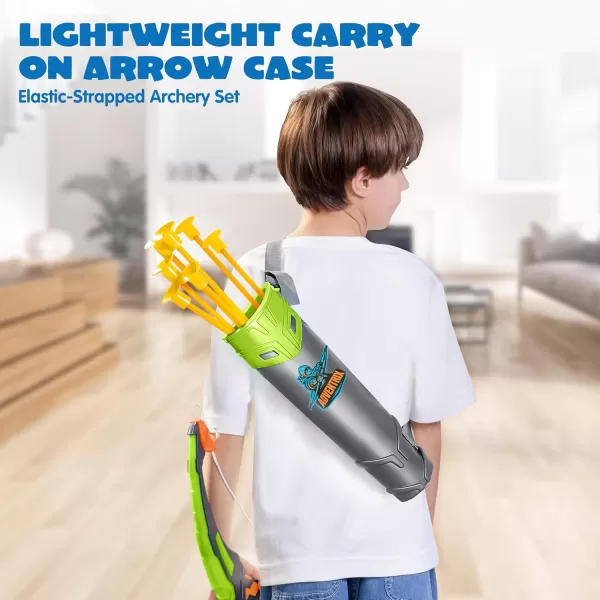 JOYIN LED Bow and Arrow for Kids Light Up Archery Toy Play Set with Suction Cups Arrows Targets ampamp Arrow Case Indoor and Outdoor Hunting Play Gift Toys for Boys Girls 312Green