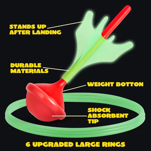 JOYIN Lawn Darts Game Set for Kids and Adults  Glow in The Dark Outdoor Games Lawn Games for Adults and Family Soft Tip Lawn Darts Set for Kids Camping Games Outside Yard Games