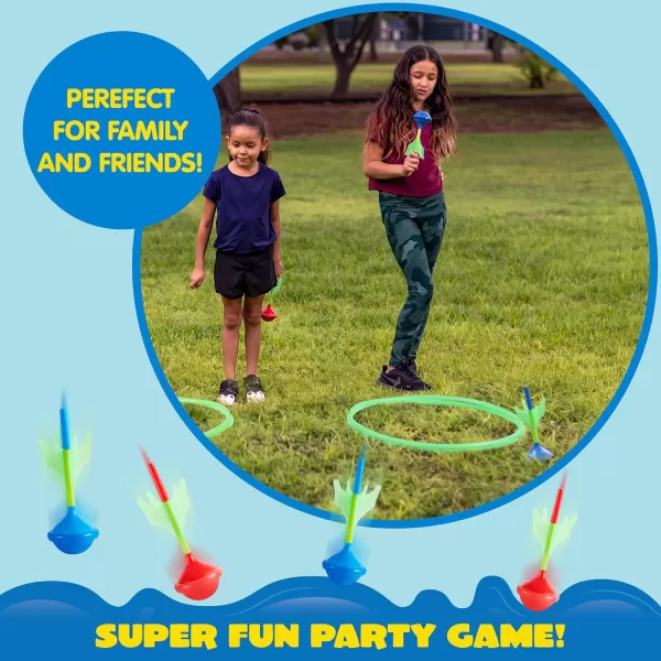 JOYIN Lawn Darts Game Set for Kids and Adults  Glow in The Dark Outdoor Games Lawn Games for Adults and Family Soft Tip Lawn Darts Set for Kids Camping Games Outside Yard Games