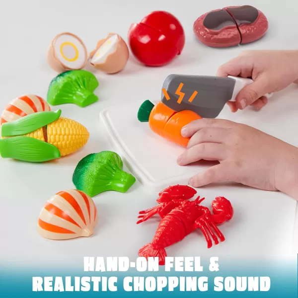JOYIN Play Food Set for Kids Kitchen Pretend Food for Toddlers 13 Play Kitchen Appliances with Pots Pans Induction Cooker Cutting Vegetables Fake Food Gift for Boys and Girls Cooking Toy Set