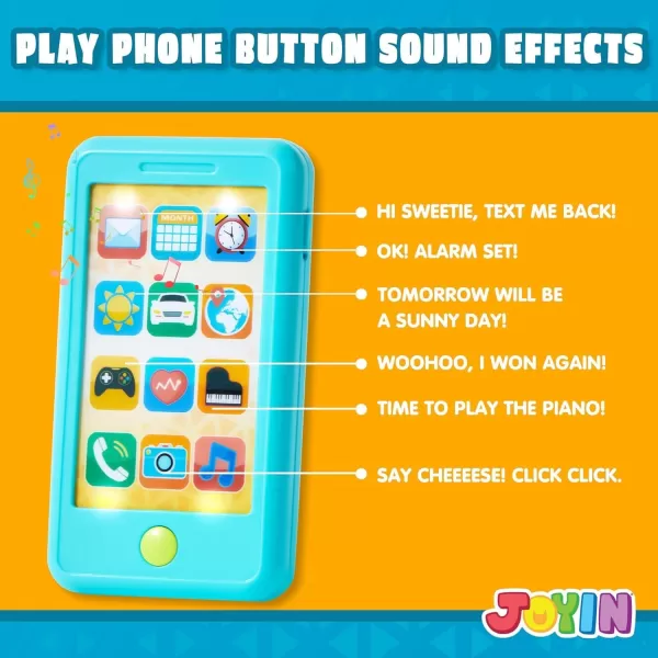 JOYIN Pretend Play Smart Phone Keyfob Key Toy and Credit Cards Set Kids Toddler Cellphone Toys Toddler Birthday Gifts Toys for 1 2 3 4 5 Year Old Kids Presents ToysBlue