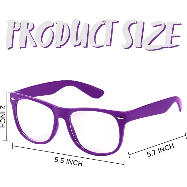 JOYIN Retro Nerd Costume Accessories Glasses with Clear Lenses Nerd Fake Glasses Costume Props for Men Women Costume PartyPurple