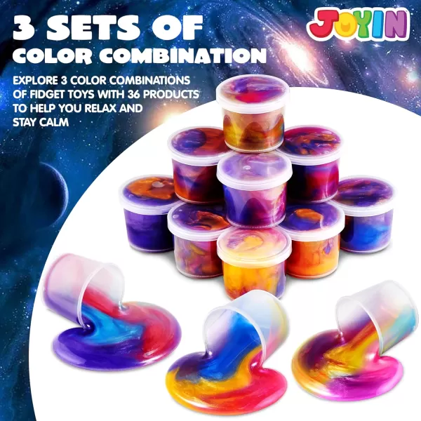 JOYIN Slime Party Favors 36 Pack Galaxy Slime Ball Party Favors  Stretchy NonSticky MessFree Stress Relief and Safe for Girls and Boys  Classroom Reward Valentines Day Party SuppliesGalaxy Slime Cup
