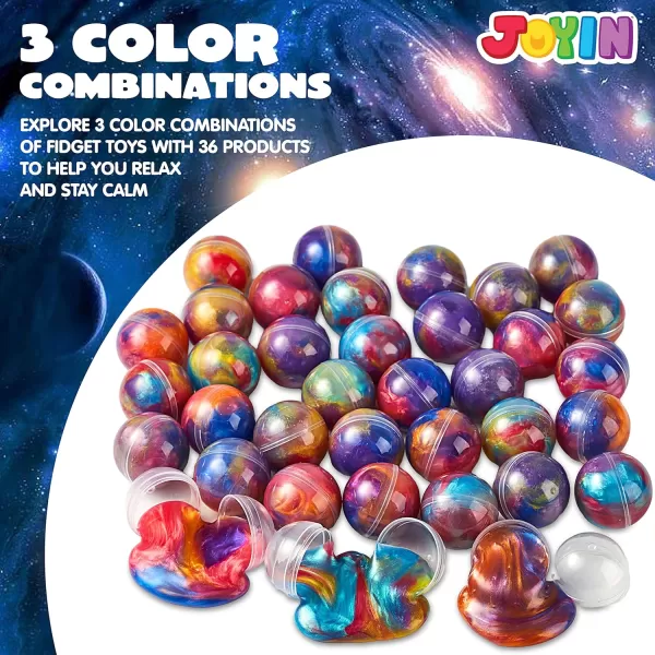 JOYIN Slime Party Favors 36 Pack Galaxy Slime Ball Party Favors  Stretchy NonSticky MessFree Stress Relief and Safe for Girls and Boys  Classroom Reward Valentines Day Party SuppliesGalaxy Slime Ball