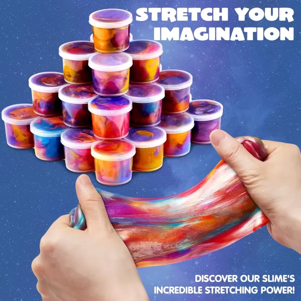 JOYIN Slime Party Favors 36 Pack Galaxy Slime Ball Party Favors  Stretchy NonSticky MessFree Stress Relief and Safe for Girls and Boys  Classroom Reward Valentines Day Party SuppliesGalaxy Slime Cup
